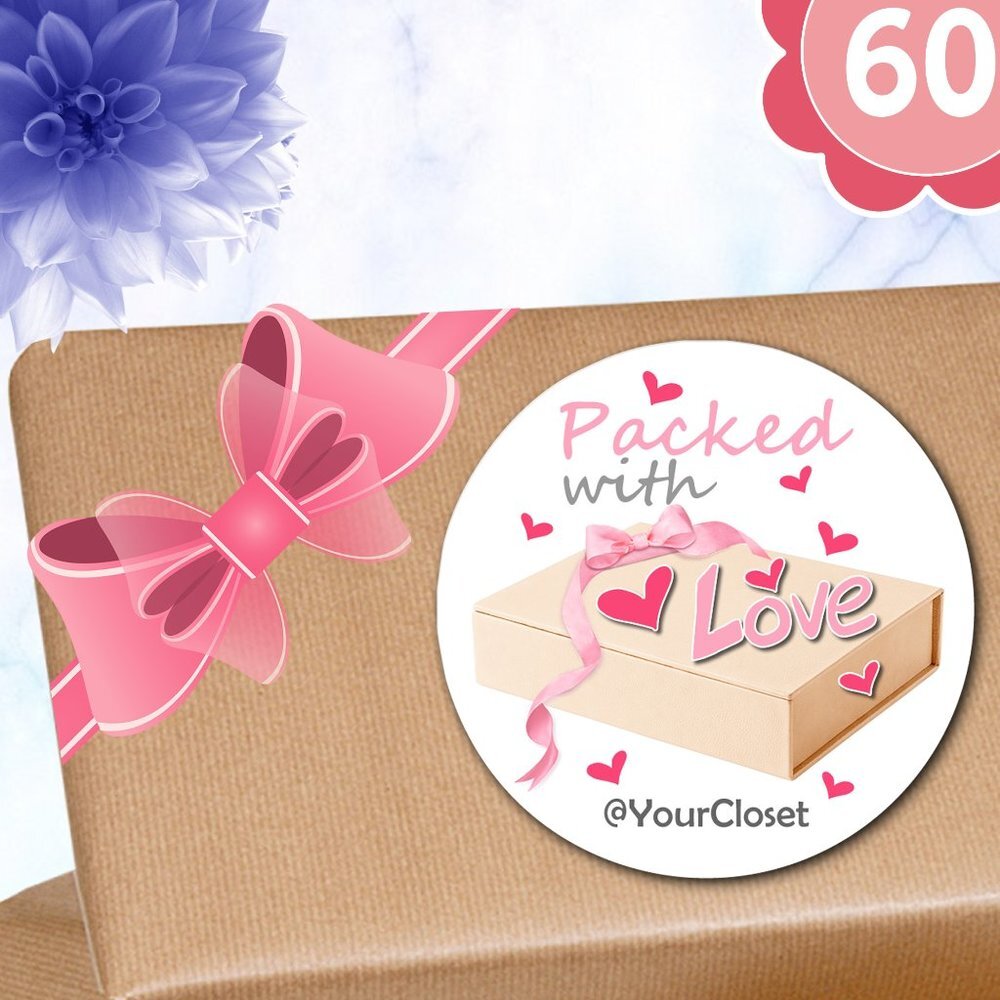 ♥️ 5x25 / 60 Thank You Stickers 2"